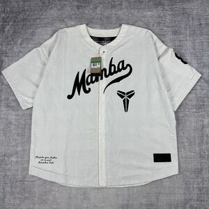 Kobe Bryant Jersey Mens XL White Mamba Out Dodgers Baseball Style White Oversize